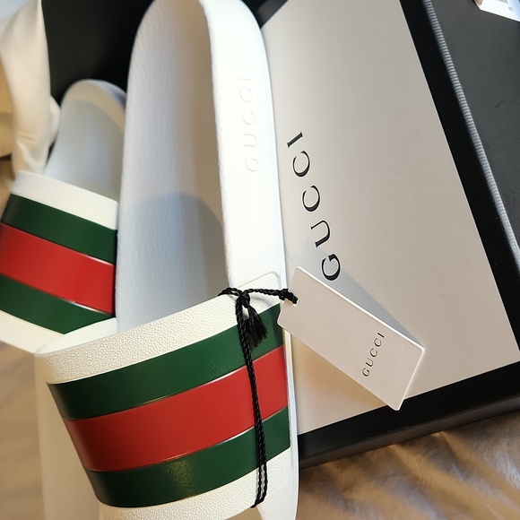 Auth NEW‼️ Gucci slides, Men's size 14 made in Italy, - Picture 4 of 11